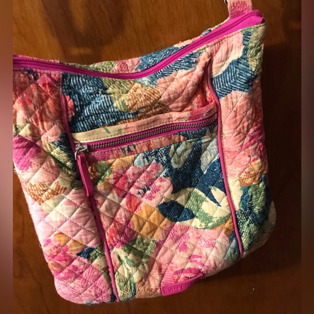 Vera Bradley Quilted Pink Floral Crossbody Bag - 12” x 12” - Picture 2 of 3